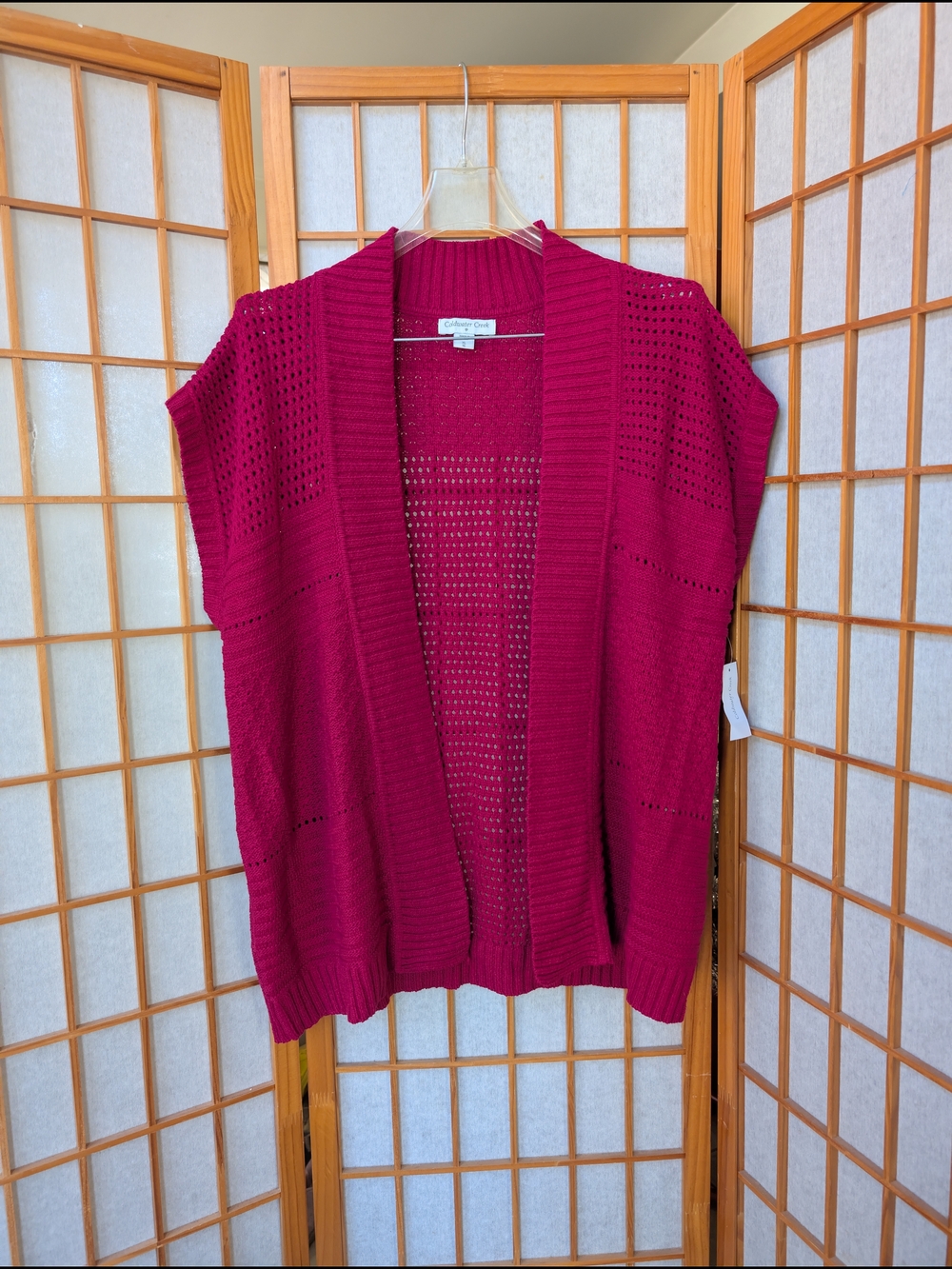 NWT Mulberry Red Sleeveless Vest by Coldwater Creek - Women's sz XL - Knit Top